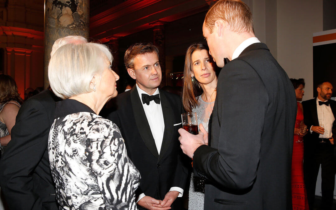 Max and Georgie Gower along with David and Madelyn Gower meeting HRH Prince William at teh TUSK awards 2016